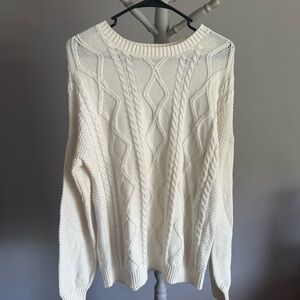 Hollister Cream Cable Knit Sweater